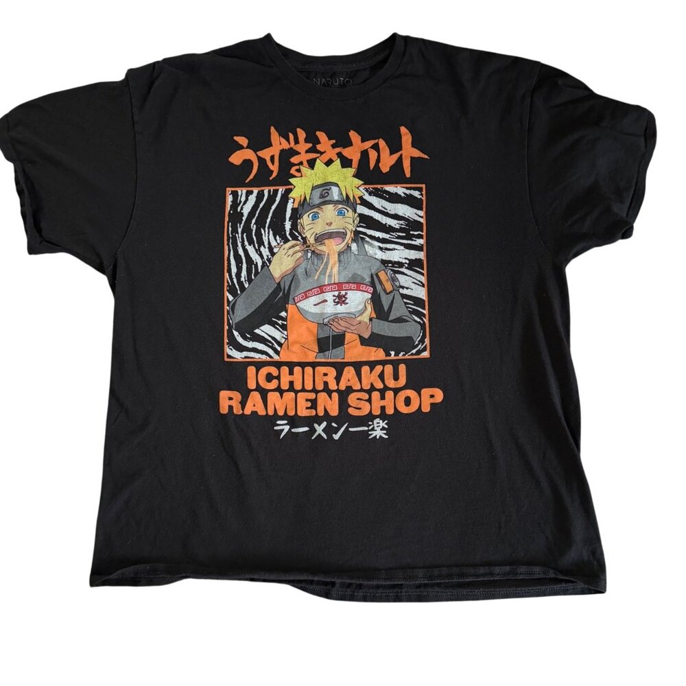 Naruto Shippuden Black Graphic Tee Ichiraku Ramen Shop Design 2XL
